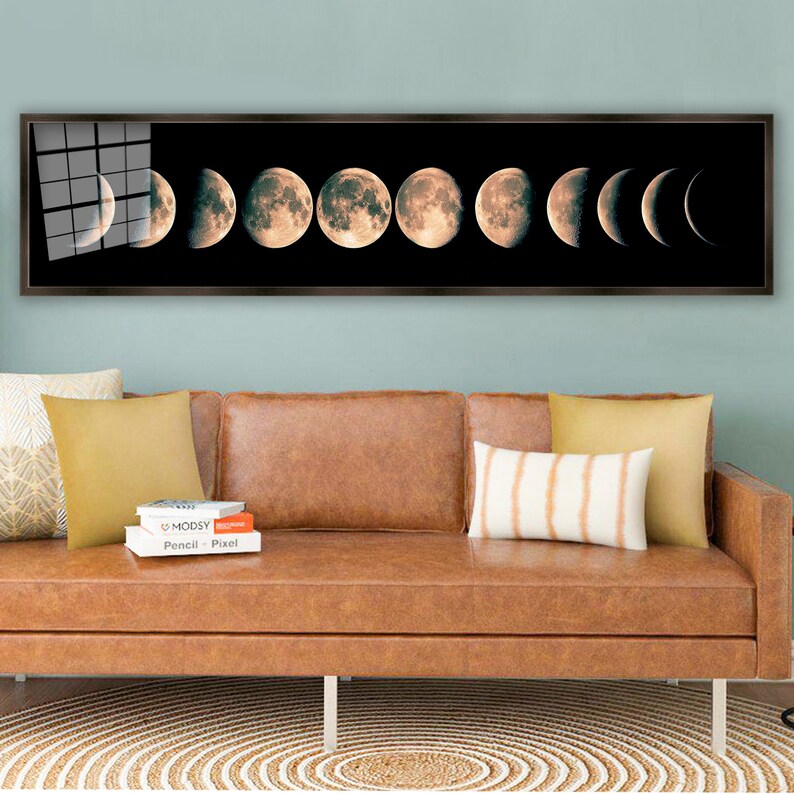 Moon Phases Wall Art, Moon Landscape Wall Decor, Landscape Wall Decor ...