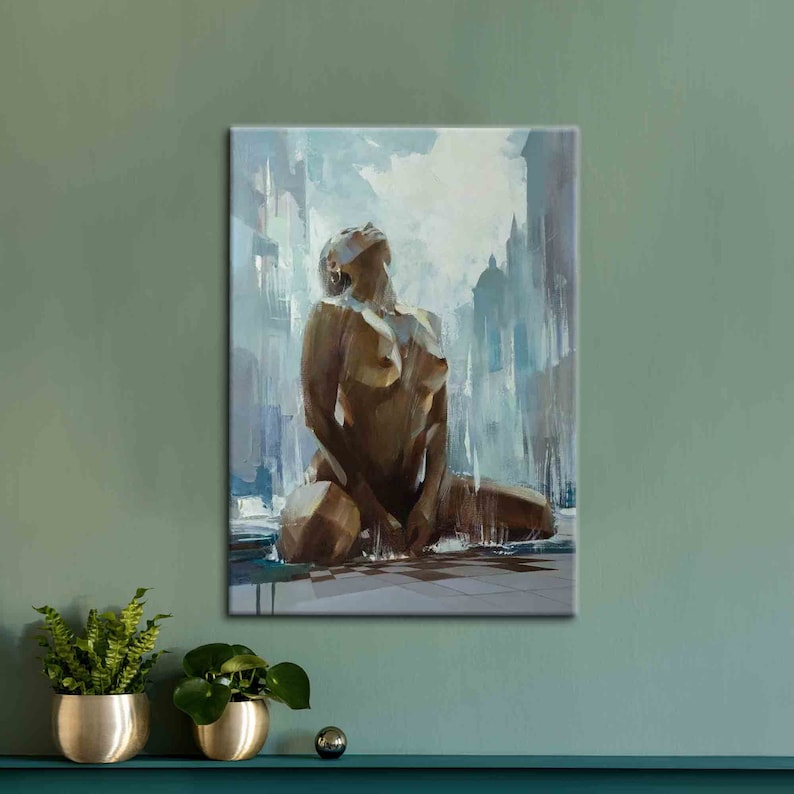 Arte de parede 3D, Arte de parede, Decoração de parede, Impressão de pintura de mulher nua, Tela 3D sensual, Tela de mulher sensual, Arte de parede feminina, Decoração de parede para adultos imagem 4