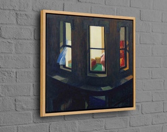 Living Room Wall Art, Night Windows Canvas Gift, Canvas Wall Art, Canvas Gift, Edward Hopper Night Windows, Edward Hopper Canvas,