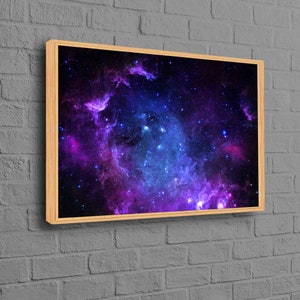 Paisaje de cielo, lienzo artístico de la Vía Láctea, decoración de pared espacial, arte en lienzo de vista, póster nocturno, póster de naturaleza, arte de pared de paisaje, lienzo estrellado,