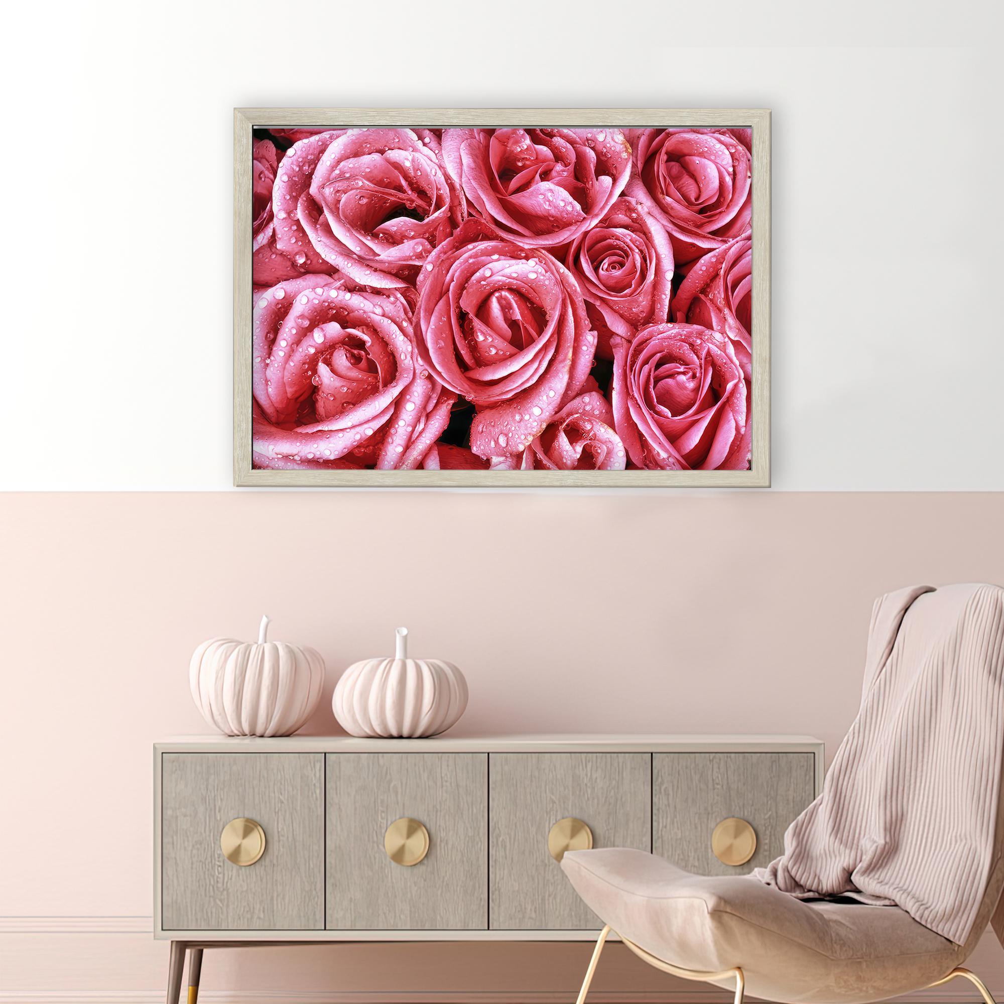 Rose Wall Art, Modern Art Decor, Flower Glass Wall Art, Canvas Wall Art ...