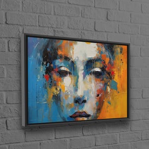 Abstract Poster, Modern 3D Canvas, Woman Painting Print Canvas Art, Decor Canvas, Abstract Woman 3D Canvas, Large Canvas Art,