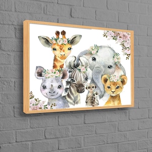 Póster de cebra adorable, colgante de pared con animales adorables, regalo personalizado, decoración de pared para niños, arte de pared moderno, regalo personalizado para bebé.