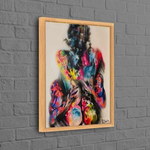 グラフィティ壁装飾、セクシーなカップルアート、現代アート装飾、カップルグラフィティキャンバスプリント、エロティックキャンバス装飾、手作りギフト、