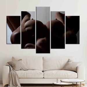 Sexy Woman Wall Decor, Sexy Wall Art, Erotic Artwork, Naked Woman Art, Naked Breast Poster, Nude Poster, Naked Woman Photo Print, Mature Art 5P Mix-Gallery Wrap