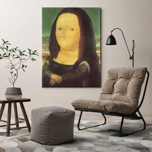Prezent z płótna Fernando Botero, Mona Lisa autorstwa Fernando Botero na płótnie, Mona Lisa na płótnie, Słynny plakat, Spersonalizowany prezent dla mamy, zdjęcie 3