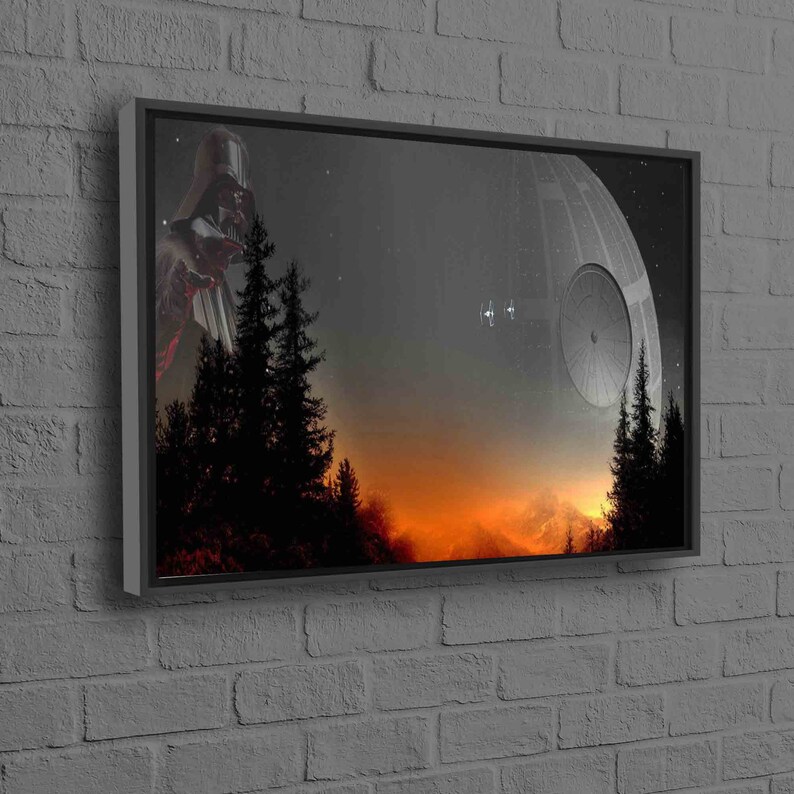 Star Wars, Modern Wall Decor, Sunset Landscape Art, Forest Landscape Wall Art, Death Star Wall Decor, Abstract Wall Decor, image 8