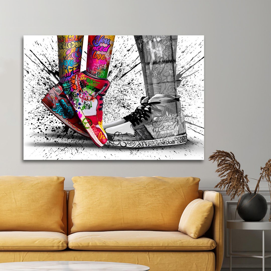 Air Jordans Wall Art, Glass Wall Art, Glass, Love in Jordan Shoes ...