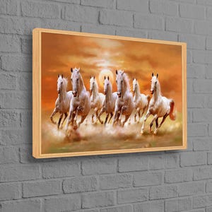 Pferd Leinwand Poster, Loft Kunst, Brautjungfer Geschenke, Hochzeitsdekokunst, Tier Leinwand Dekor, laufendes Pferd 3D Leinwand, schwebender Rahmen,
