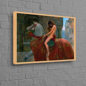 Wall Decor, John Collier Lady Godiva, Wall Art Canvas, Woman With Horse Canvas Art, Personalized Gifts, Horse Canvas Gift,