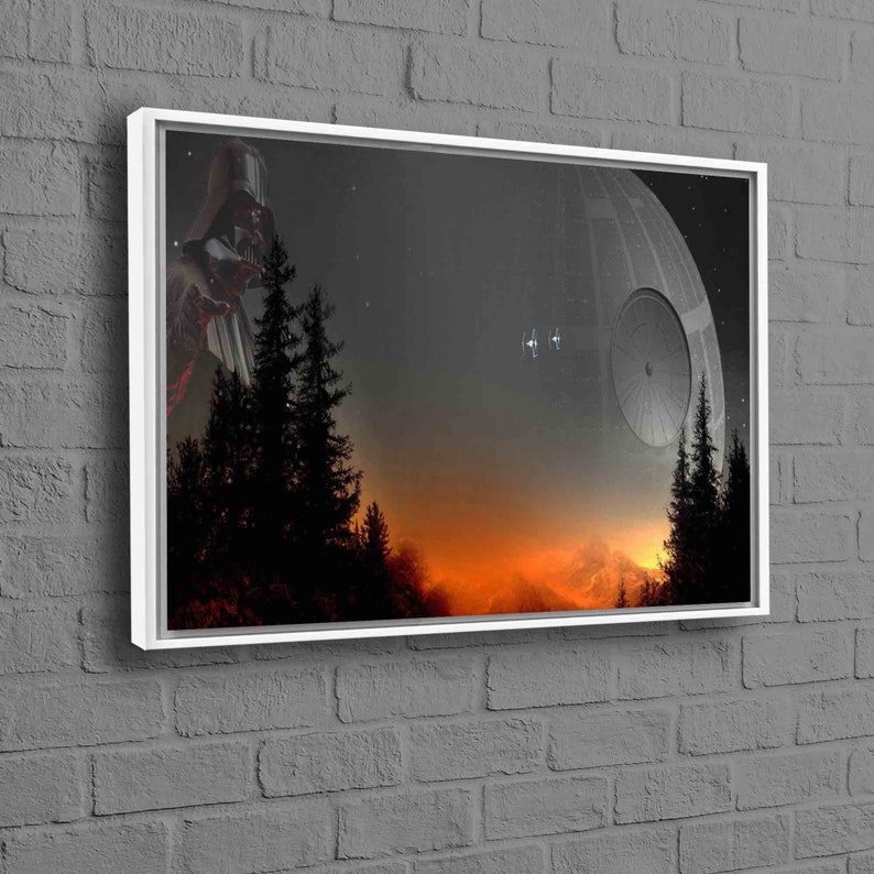 Star Wars, Modern Wall Decor, Sunset Landscape Art, Forest Landscape Wall Art, Death Star Wall Decor, Abstract Wall Decor, image 9