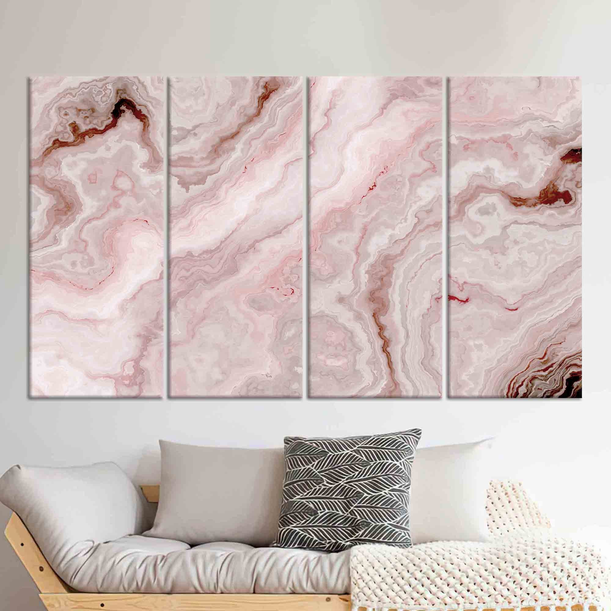 Soft Pink Marble Texture Wall Art, Elegant Abstract Stone Design on ...