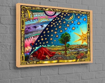 Modern Printed, Gravure Flammarion Canvas Poster, Modern Art Canvas, Gravure Wall Art, Cosmos Canvas Art, Office Canvas, Gift For The Home,