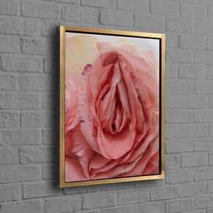 Rose Vagina Wall Decor, Erotic Canvas Decor, Pink Wall Hangings, Rose Wall Art, Valentines Day Gift For Him Personalized, Gold Framed