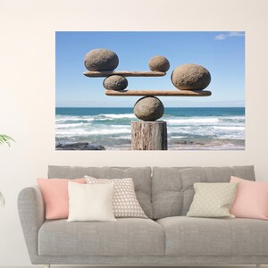 Office Glass Wall Art, Stones Balance Wall Decoration, Landscape Tempered Glass, Balance Tempered Glass, Glass Art Wall Decor,