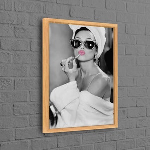 Audrey Hepburn Lippe, Audrey Wandkunst, moderne Kunst Leinwand, trendiges Poster, Frau Kunst Leinwand, Lippenfrau gedruckt, Make Up Kunstleinwand, Frau Leinwand