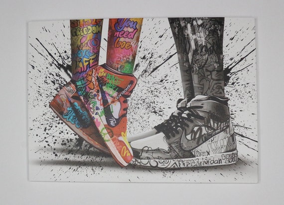 Graffiti canvas shoes cheap