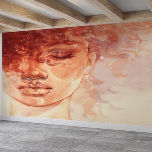 Abstrakte Frau Wandbild, 3D Wandbild, Abstrakte Frau Wandbild, Frau Papierkunst, Mädchen Wandbild, Moderne Wandmalerei, Wandbild 3D