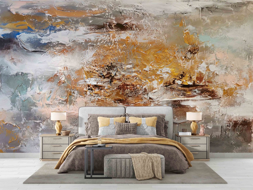 Brown and Gray Painting, Soft Tones Wall Decor, Oil Painting Print