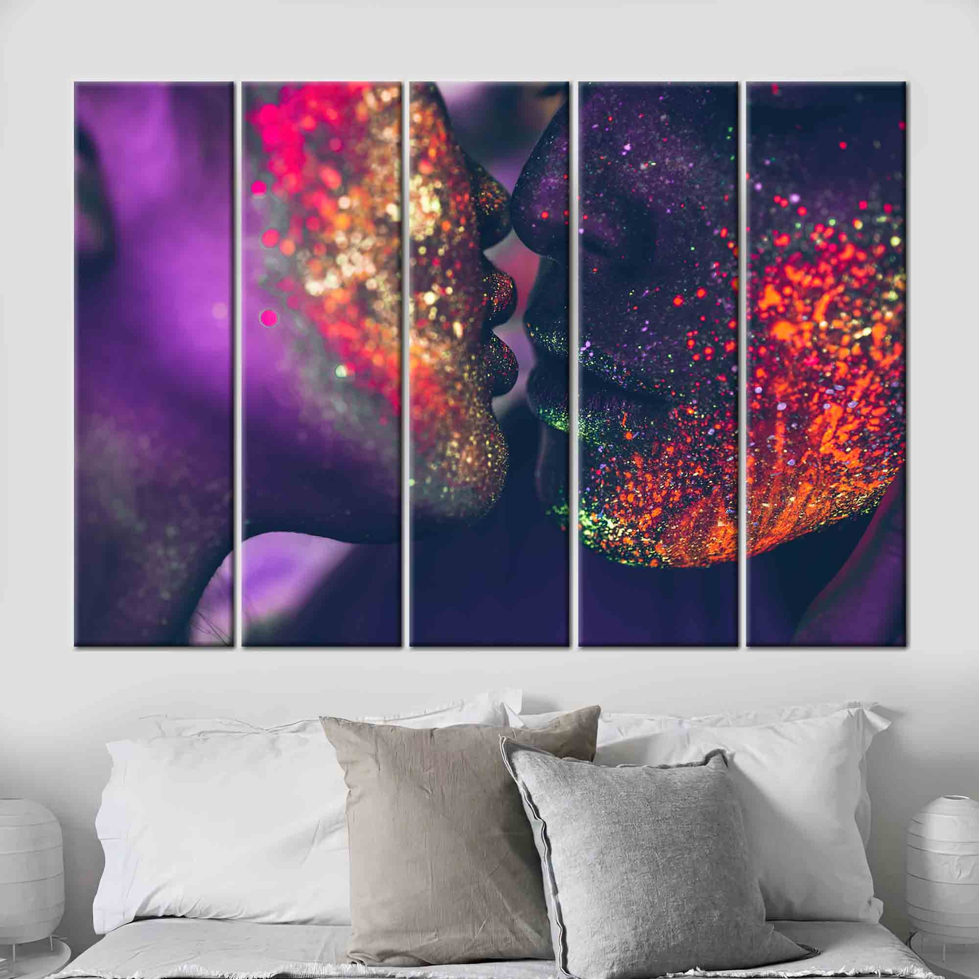 Kissing Couple Wall Art Sexy Wall Art Sensual Couple Art Etsy