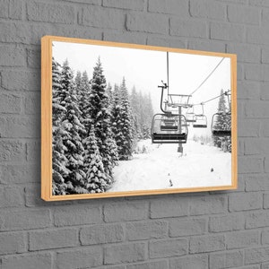Wall Art, Wall Art Canvas, Ski Resort Wall Art, Canvas Art, Skii Lift, Winter Landscape Printed, Snow Wall Art, Skii Lift 3D Canvas,