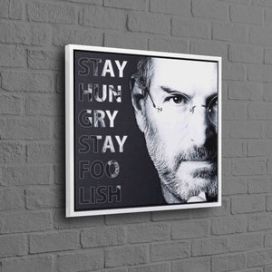 Steve Jobs Wall Art Decor, motiverende kunst canvas, motivatie kunst aan de muur, positieve kunst canvas, inspirerende poster, quote artwork,