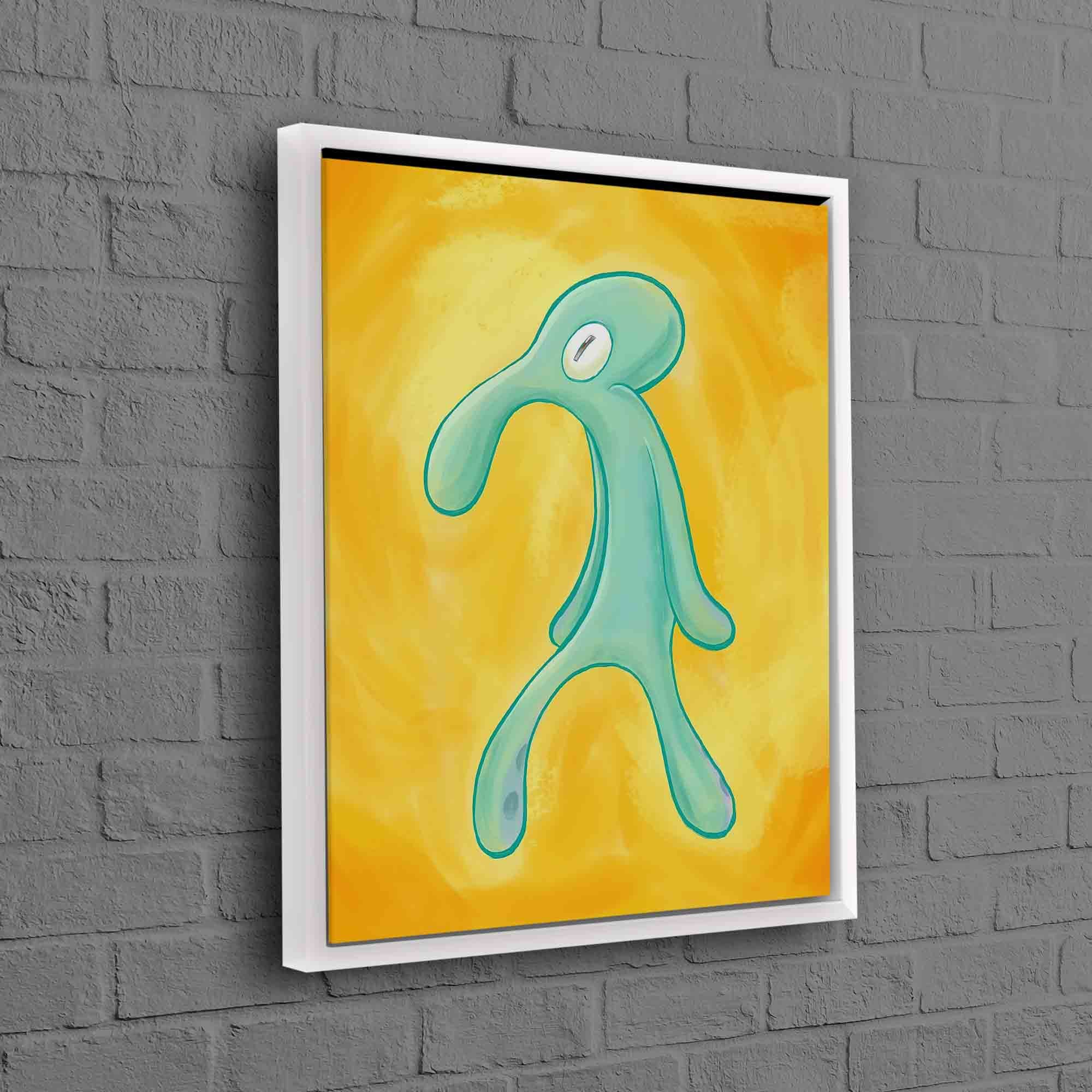 Squidward Painting Print Abstract Wall Art Squidward Canvas Etsy