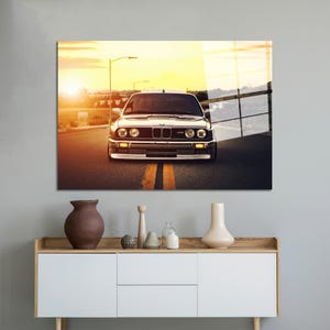 Boy Room Wall Hanging, Modern Glass Wall Art, Garage Tempered Glass, Car Lover Gift Glass Printing, Holiday Decor,