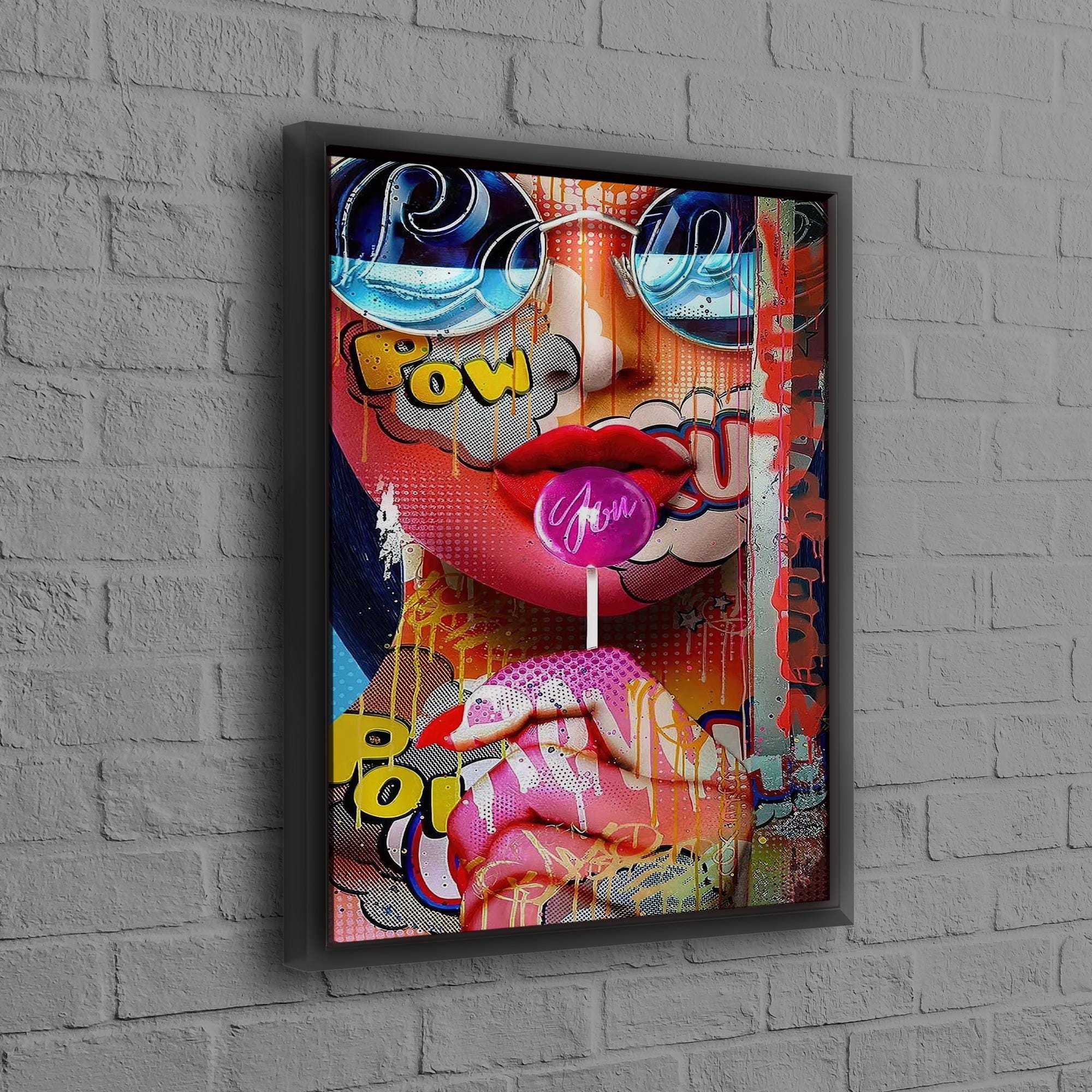 POP ART Wall Hangings, Graffiti Art Canvas, Woman 3D Canvas, Sexy