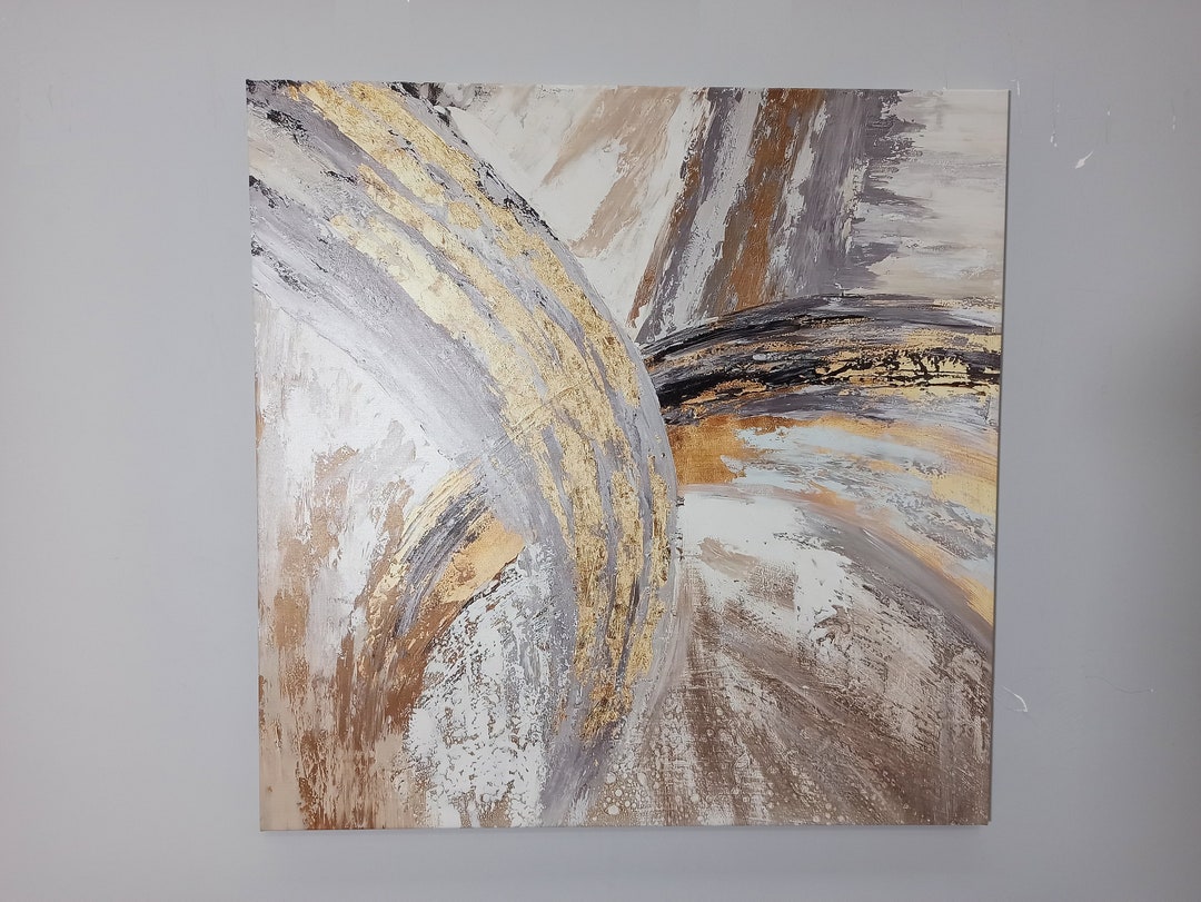 Luxury Wall Art Modern Marble Art Canvas Silver Art Gray Etsy