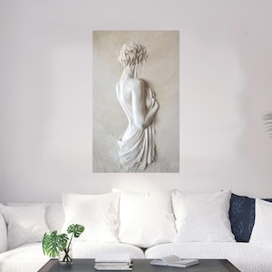 Modern Glass Wall Art, Girl Room Glass Decor, Woman Glass Art, Woman Sculpture Art Decor, Canvas Wall Art, Tempered Glass Print,