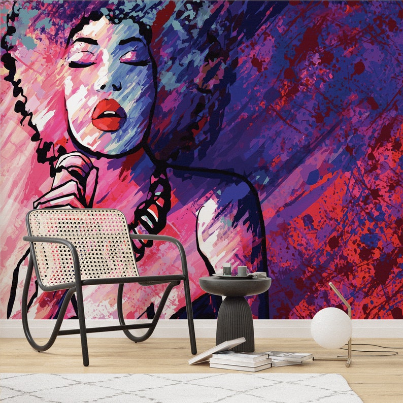 Buy Woman Singer Painting Wallpaper, Abstract Woman Art, Woman Wall