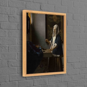 Woman Holding a Balance, Classic Artwork, Famous Wall Decor, Reproduction Canvas, Oil Painting Print, Woman Canvas, Vintage Artwork,