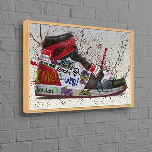 Benutzerdefinierte Leinwand, Leinwand, Schuh Hype Sneaker Wand, Schuhe Leinwand Dekor, modernes Leinwand Poster, Bedruckte Leinwand