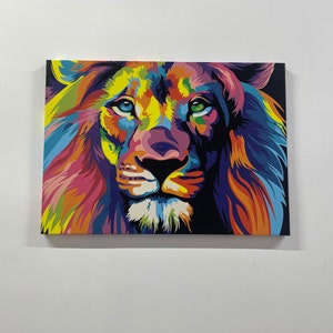 Modern Canvas Decor, Lion Canvas, Abstract Lion Wall Decor, Animal Canvas, Colorful Canvas, Abstract Canvas Art, Colorful Lion Canvas,