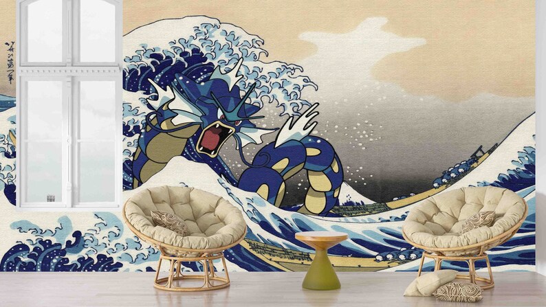 The Great Wave Wall Art, Wave Off Kanagawa Wall Art, Wallpaper Art, Japanese Wall Paper, Famous Wallpaper, 3D Wallpaper, Contact Paper, image 2