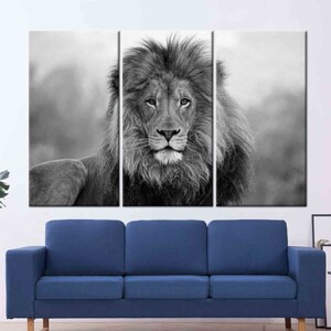 Lion Photo Print, Wild Lion Artwork, Loft Poster, Animal Wall Art, Wild Animal Poster, Lion Wall Art, Wildlife Art, Animalistic Canvas, 3P-Gallery Wrapped