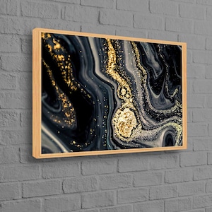 Black And Gold Marble, Black Marble Art Canvas, Gold Art, Abstract Wall Art, Luxury Marble Art, Modern Canvas Art, Marble Canvas Art,