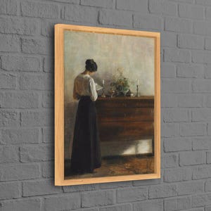 Interior Med Kunstnerens Hustru Wall Art, Reproduction Printed, Modern 3D Canvas, Woman 3D Canvas, Contemporary Art Decor,