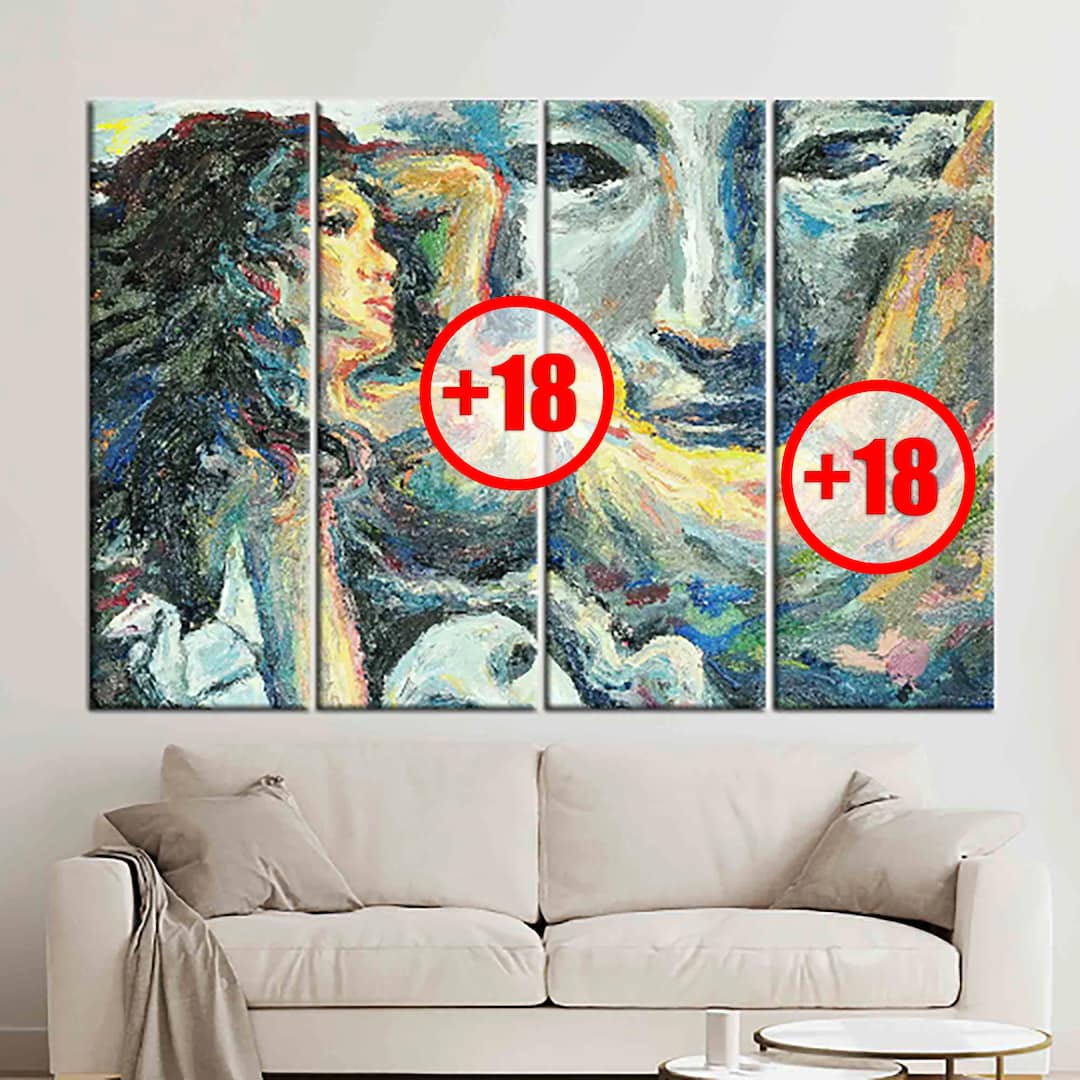 Man Watching Naked Woman Sensual Wall Decor Sexy Woman - Etsy