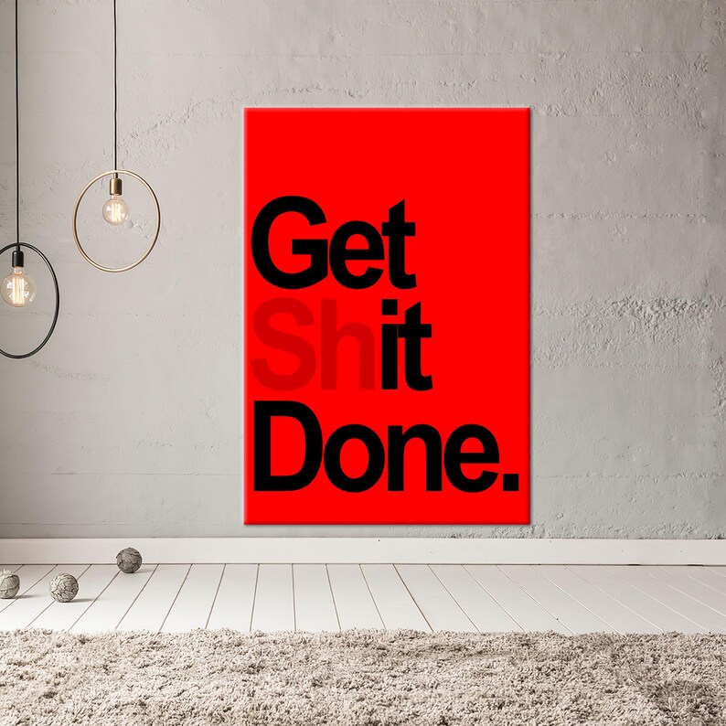 Impresión en lienzo "Hazlo", arte de pared negro, póster motivacional, arte de pared bohemio, decoración en lienzo "Hazlo", marco flotante, decoración de dormitorio imagen 3