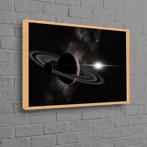 Regalo personalizado para papá, tapiz de galaxia, lienzo 3D de cielo estrellado, póster de lienzo de Saturno, lienzo 3D con vista, regalo personalizado para bebé niño.