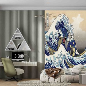 The Great Wave Wall Art, Wave Off Kanagawa Wall Art, Wallpaper Art, Japanese Wall Paper, Famous Wallpaper, 3D Wallpaper, Contact Paper, image 3