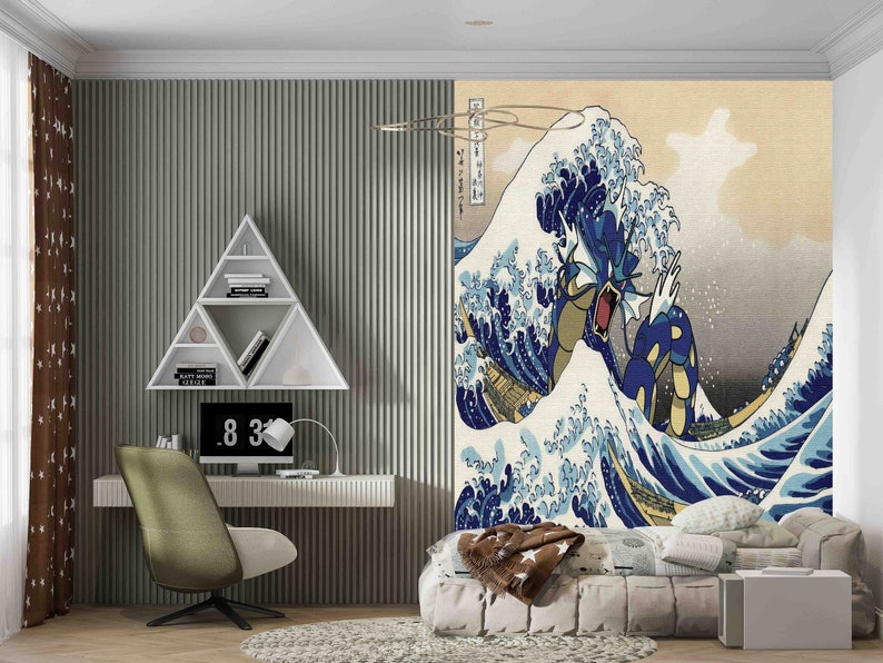 The Great Wave Wall Art, Wave Off Kanagawa Wall Art, Wallpaper Art, Japanese Wall Paper, Famous Wallpaper, 3D Wallpaper, Contact Paper, image 3