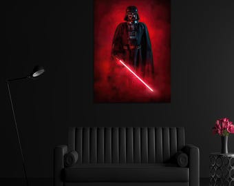 Starwars Wall Hanging, Trendy Glass Printing, Halloween Decor, Modern Wall Decor, Christmas Decor, Man Cave Glass Art, Framed Wall Art,