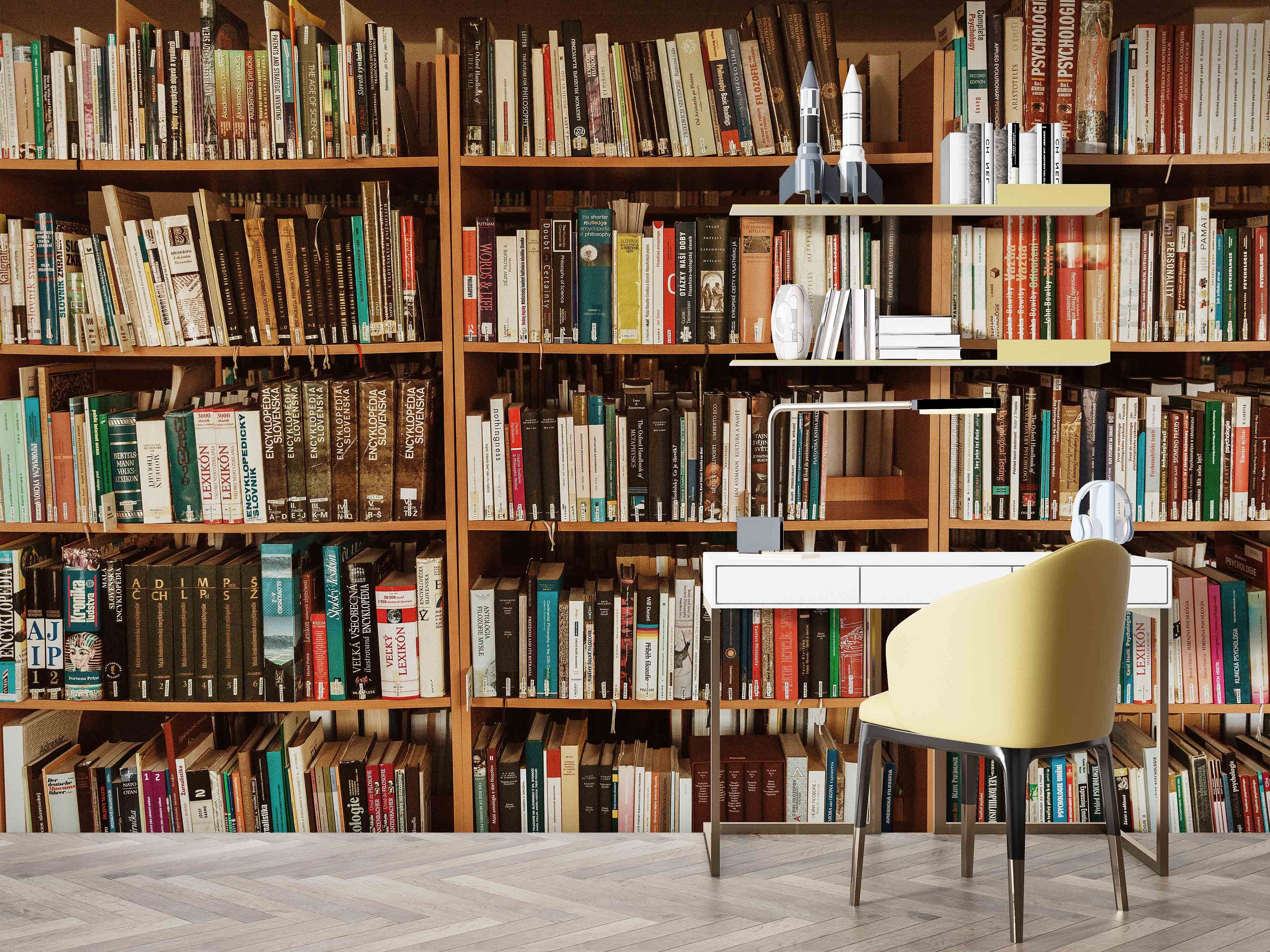 Modern Wall Mural, Library Mural, Abstract Wall Poster, Library Photo ...