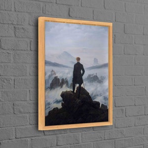 Wanderer Above the Sea of Fog Wall Decor, Famous Canvas, Caspar David Friedrich Art, Man Poster, Alone Man Printed, Classic Wall Art,