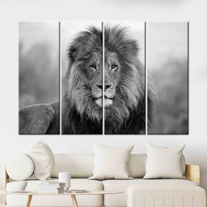 Lion Photo Print, Wild Lion Artwork, Loft Poster, Animal Wall Art, Wild Animal Poster, Lion Wall Art, Wildlife Art, Animalistic Canvas, 4P-Gallery Wrapped