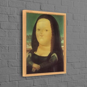 Fernando Botero Leinwand Geschenk, Mona Lisa von Fernando Botero Kunst Leinwand, Mona Lisa Kunst Leinwand, berühmtes Plakat, personalisiertes Geschenk für Mutter,