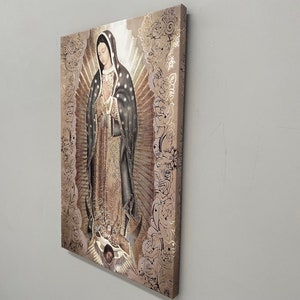 The Virgin Of Guadalupe, Our Lady of Guadalupe Wall Art, Abstract Wall Art, Catholic Canvas Art, Immaculate Mary Printed,